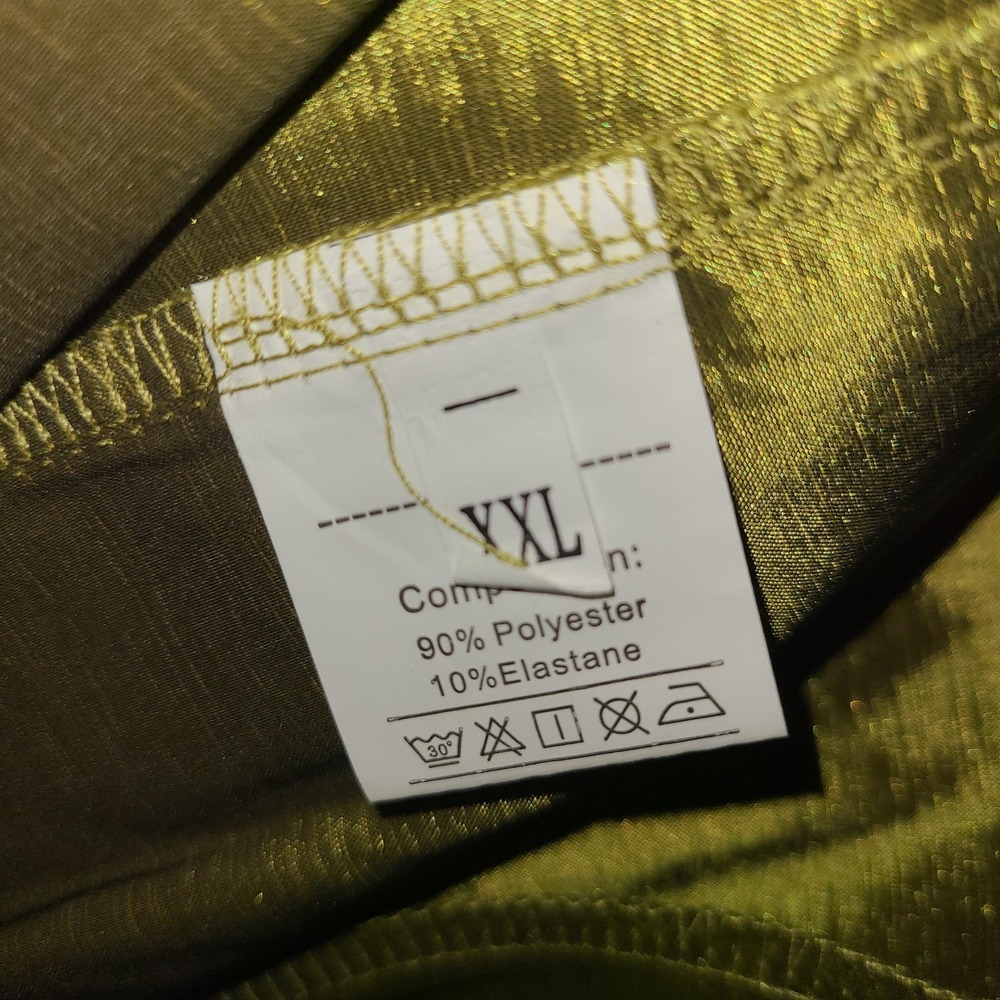 Green‎ Iridescent Wide Leg Cargo Pant Avant Garde Women XXL Street Party - Picture 11 of 11